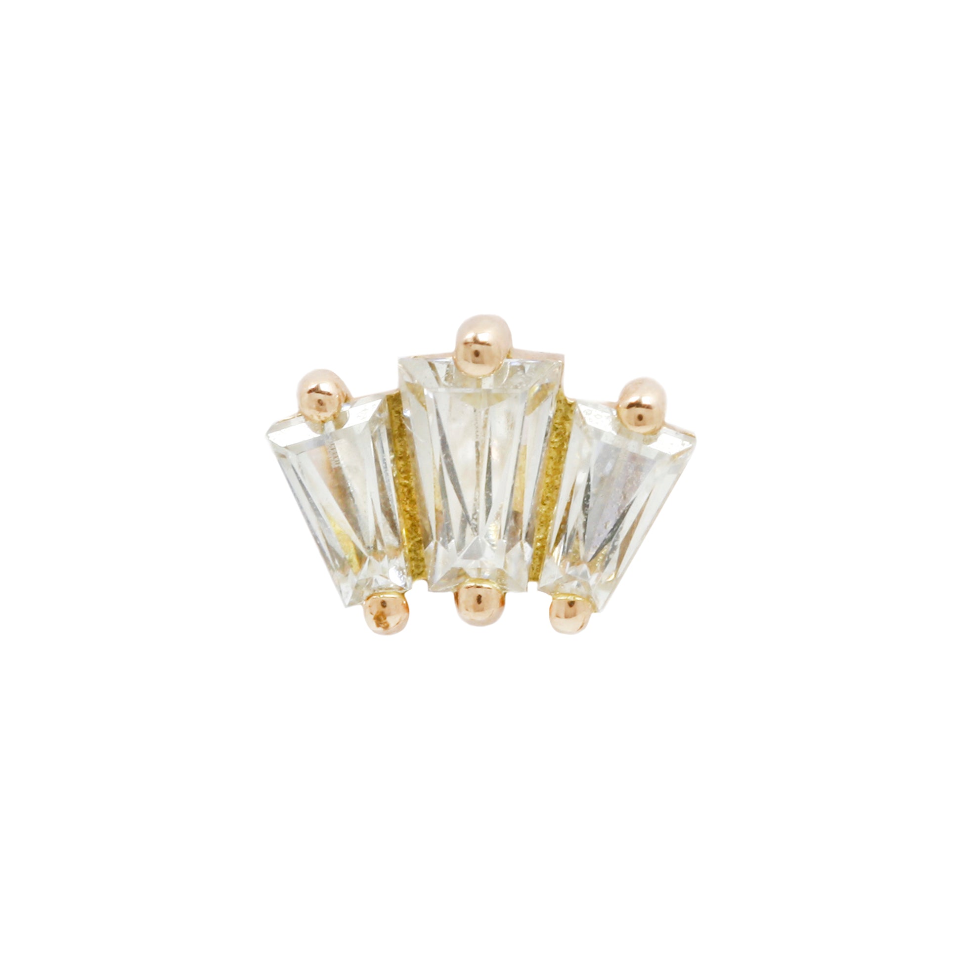 Gemma Trios Threadless End with CZ Threadless Ends Buddha Jewelry 14k Yellow Gold