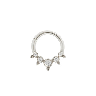 Simone - CZ - Clicker Clickers Buddha Jewelry White Gold 5/16" 