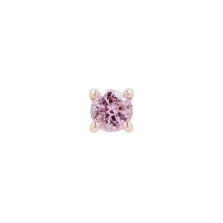 Pink Sapphire Prong Threadless Ends Buddha Jewelry Rose Gold 1.5mm 