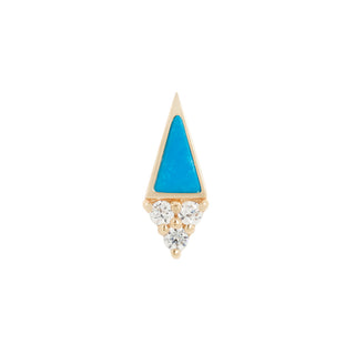 Spotlight - Turquoise + CZ - Threadless End Threadless Ends Buddha Jewelry Yellow Gold  