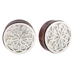 Idol Plugs - Silver + Mother of Pearl Plugs Buddha Jewelry 2g  