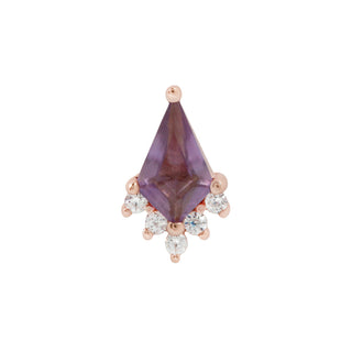 Noble - Amethyst + CZ - Threadless End Threadless Ends Buddha Jewelry Rose Gold  