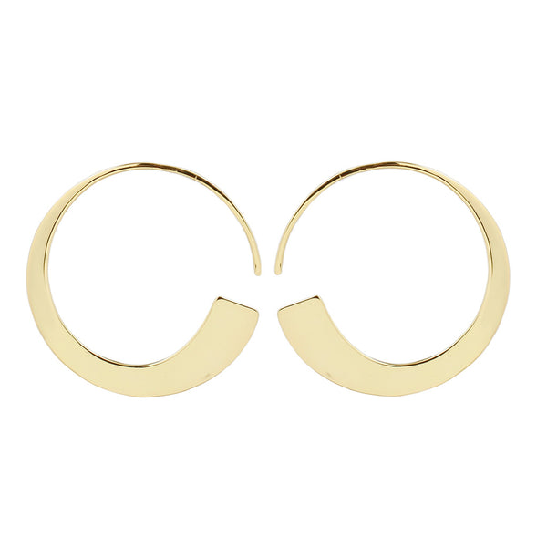 Mirah Earrings - Gold and Silver Plated Metal Hanging Earrings Buddha Jewelry Yellow Gold Plated