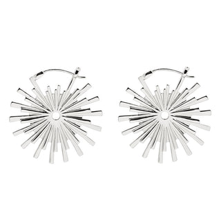 Galaxy Earrings - White Gold Plated Metal Hanging Earrings Buddha Jewelry Organics   