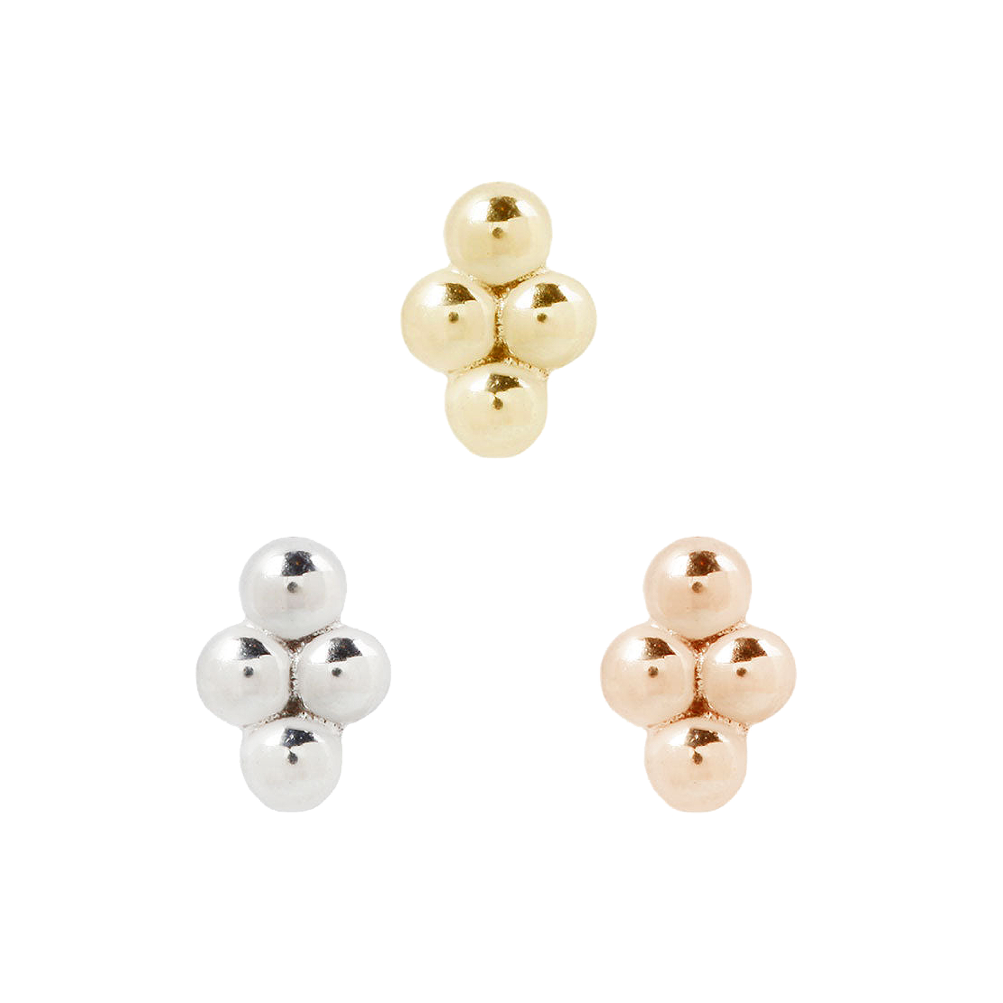 4 Bead Mini Cluster Threadless End Threadless Ends Buddha Jewelry