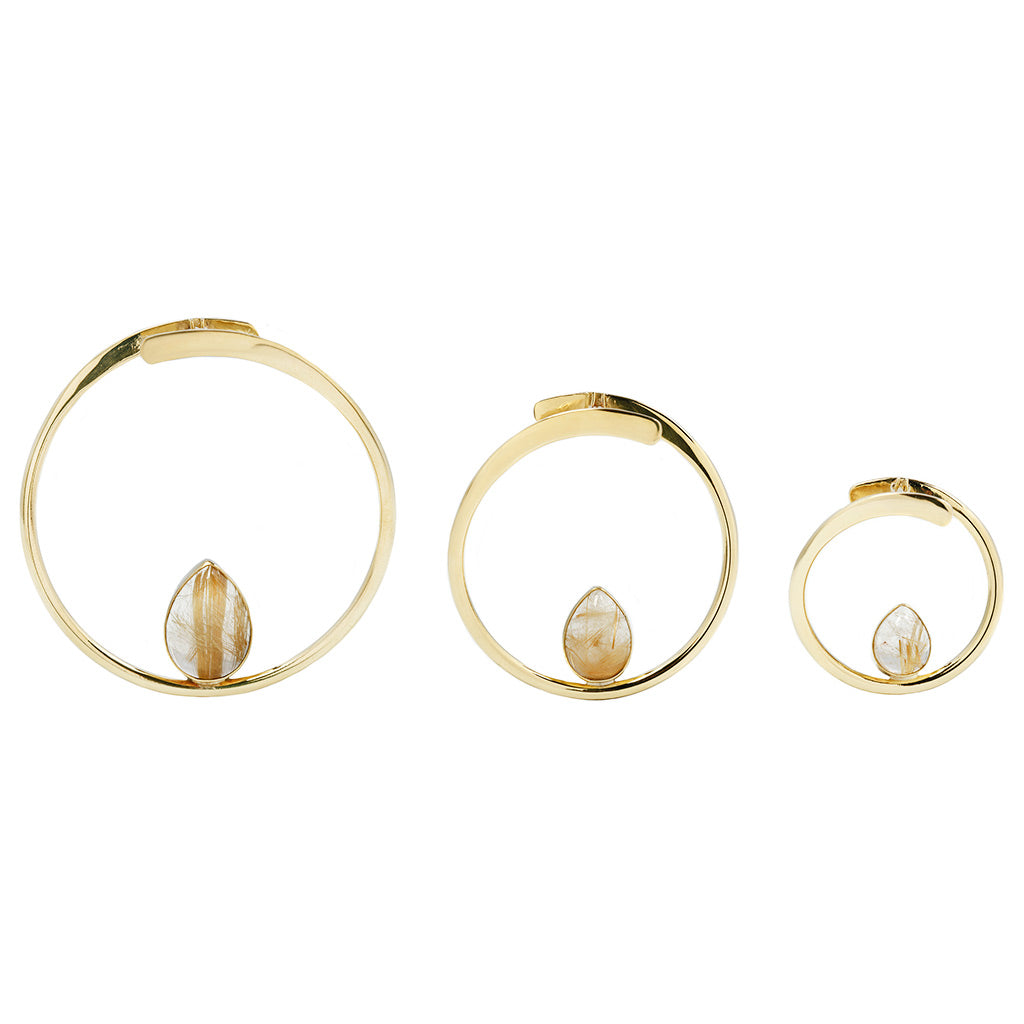 Stay Sexy Earrings - Brass + Golden Rutilated Quartz Metal Hanging Earrings Buddha Jewelry   