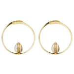 Stay Sexy Earrings - Brass + Golden Rutilated Quartz Metal Hanging Earrings Buddha Jewelry   