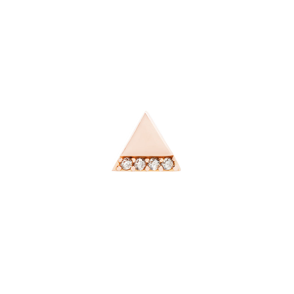 Love Triangle Threadless End with Diamond Threadless Ends Buddha Jewelry Rose Gold