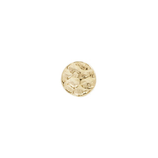 Solid Gold Hammered Disk - Threadless End Threadless Ends Buddha Jewelry Yellow Gold 2mm