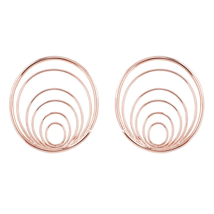 Osiris Earrings - Rose Gold Metal Hanging Earrings Buddha Jewelry 20g