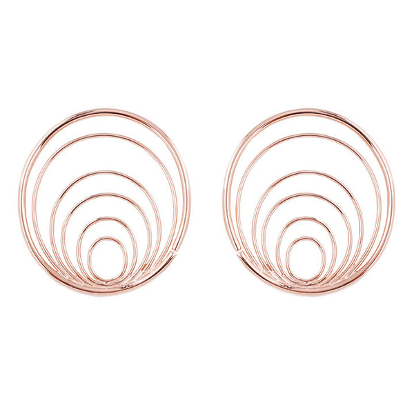 Osiris Earrings - Rose Gold Metal Hanging Earrings Buddha Jewelry 20g