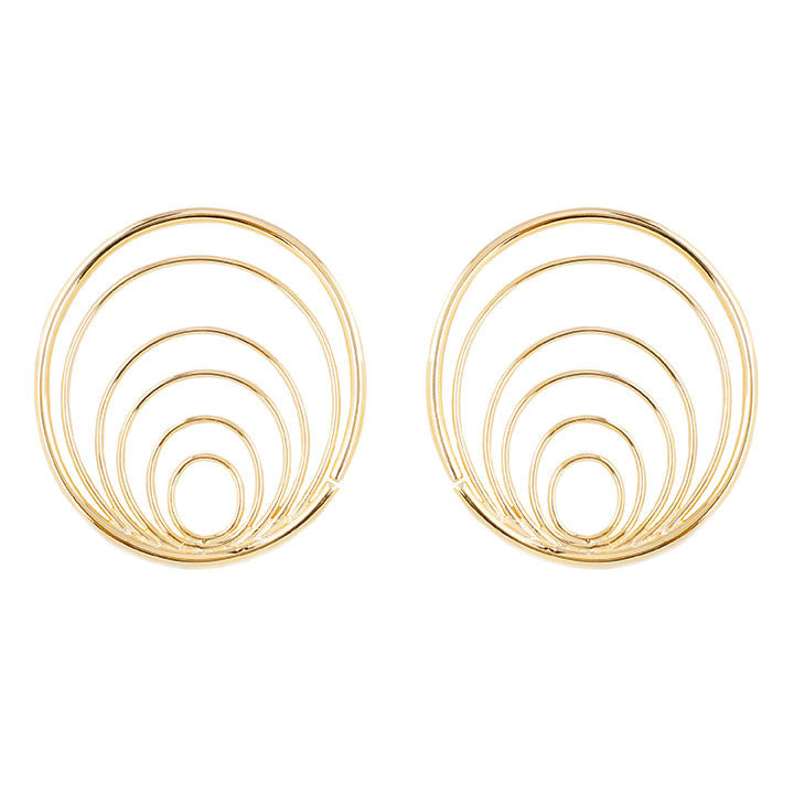 Osiris Earrings - Yellow Gold Metal Hanging Earrings Buddha Jewelry 20g