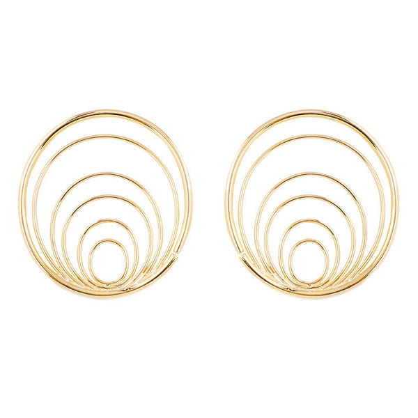 Osiris Earrings - Yellow Gold Metal Hanging Earrings Buddha Jewelry 20g