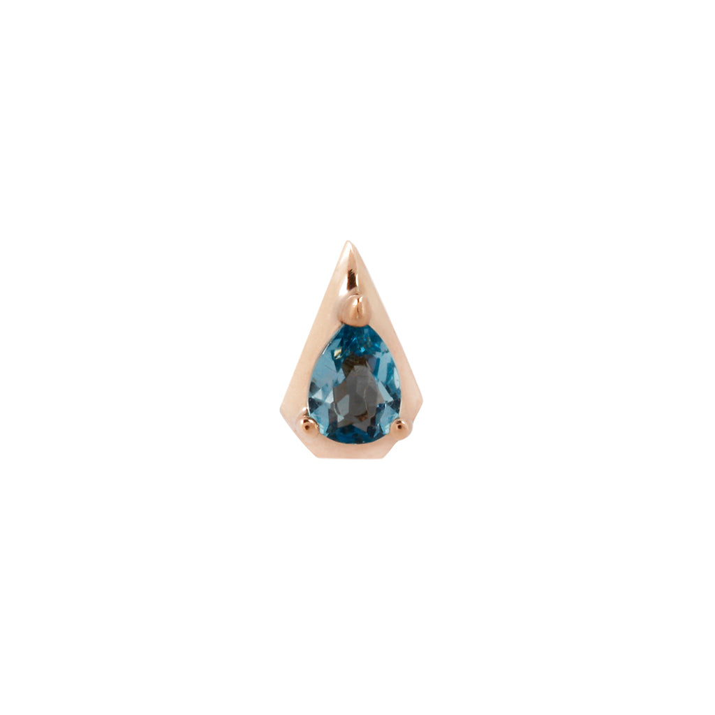Alaia Threadless End with London Blue Topaz Threadless Ends Buddha Jewelry 14k Rose Gold