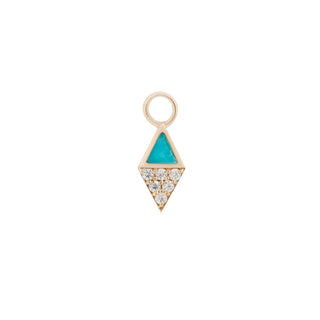 Almost Famous Charm - Turquoise + CZ - Threadless End Charms Buddha Jewelry Yellow Gold  