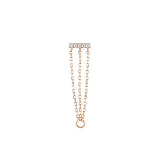 Auralie - CZ - Threadless End with Chains Threadless Ends Buddha Jewelry Rose Gold 26mm 