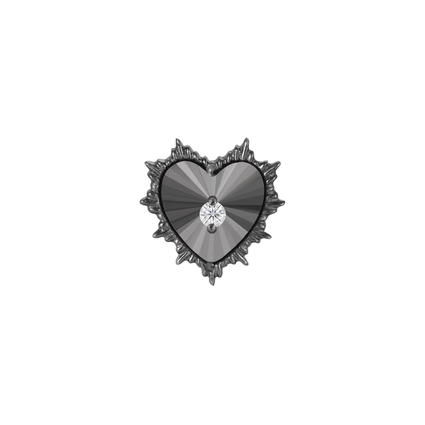 Bad Romance Black Rhodium Threadless End with CZ Threadless Ends Buddha Jewelry