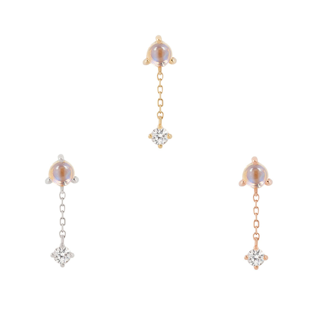 Bianca Threadless End with Moonstone Threadless Ends Buddha Jewelry