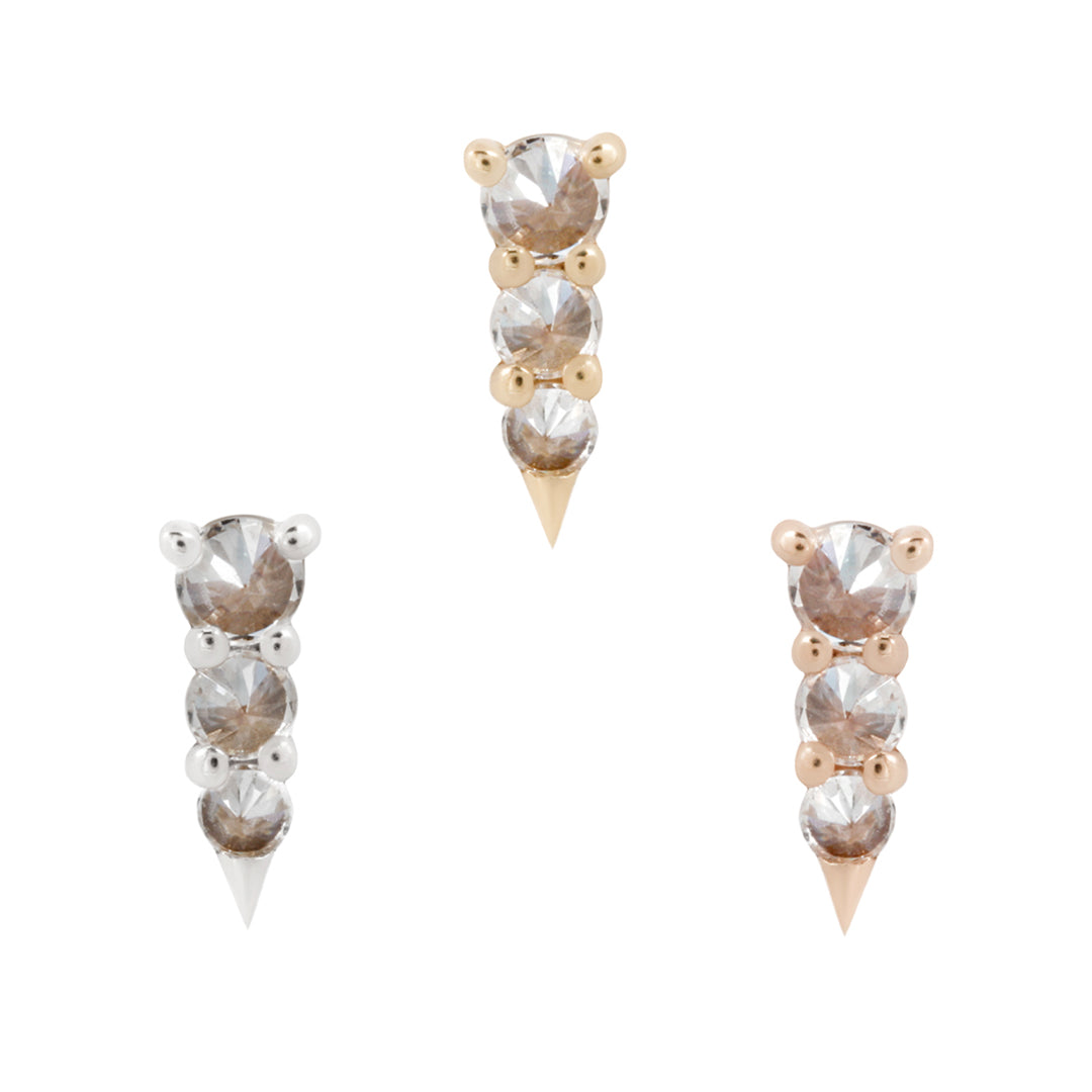 Bowery Threadless End with Reverse Set CZ Threadless Ends Buddha Jewelry