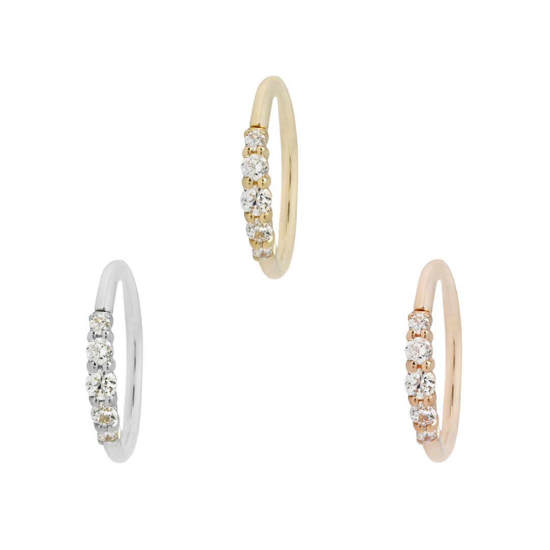 Solid 14k Gold Piercing Rings for Nose Buddha Jewelry