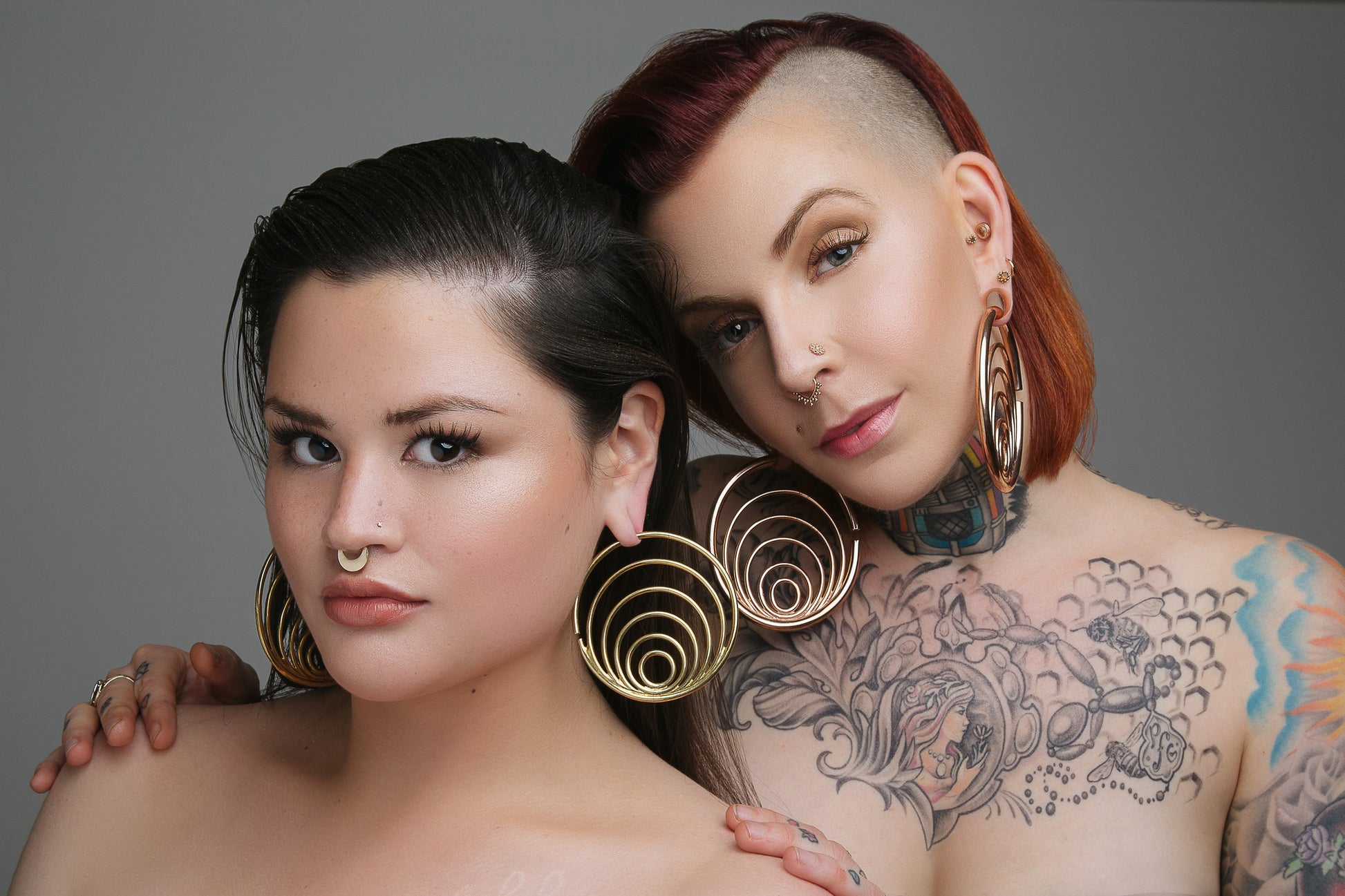 Osiris Earrings - Yellow Gold Metal Hanging Earrings Buddha Jewelry   