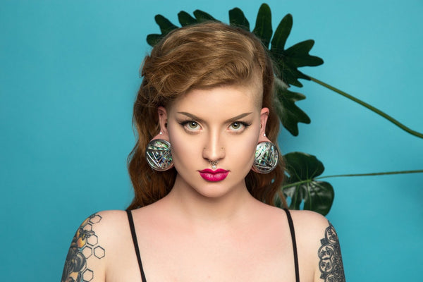 Prime Plugs - Silver + Abalone Plugs Buddha Jewelry   