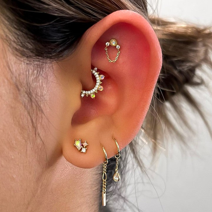 Concorde Charm + Chain with CZ Charms Buddha Jewelry