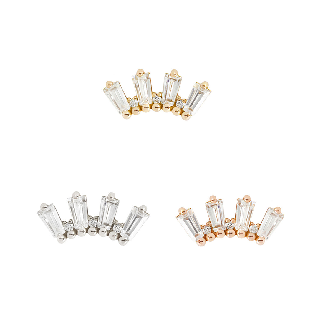 Crown Jewels Threadless End with CZ Threadless Ends Buddha Jewelry