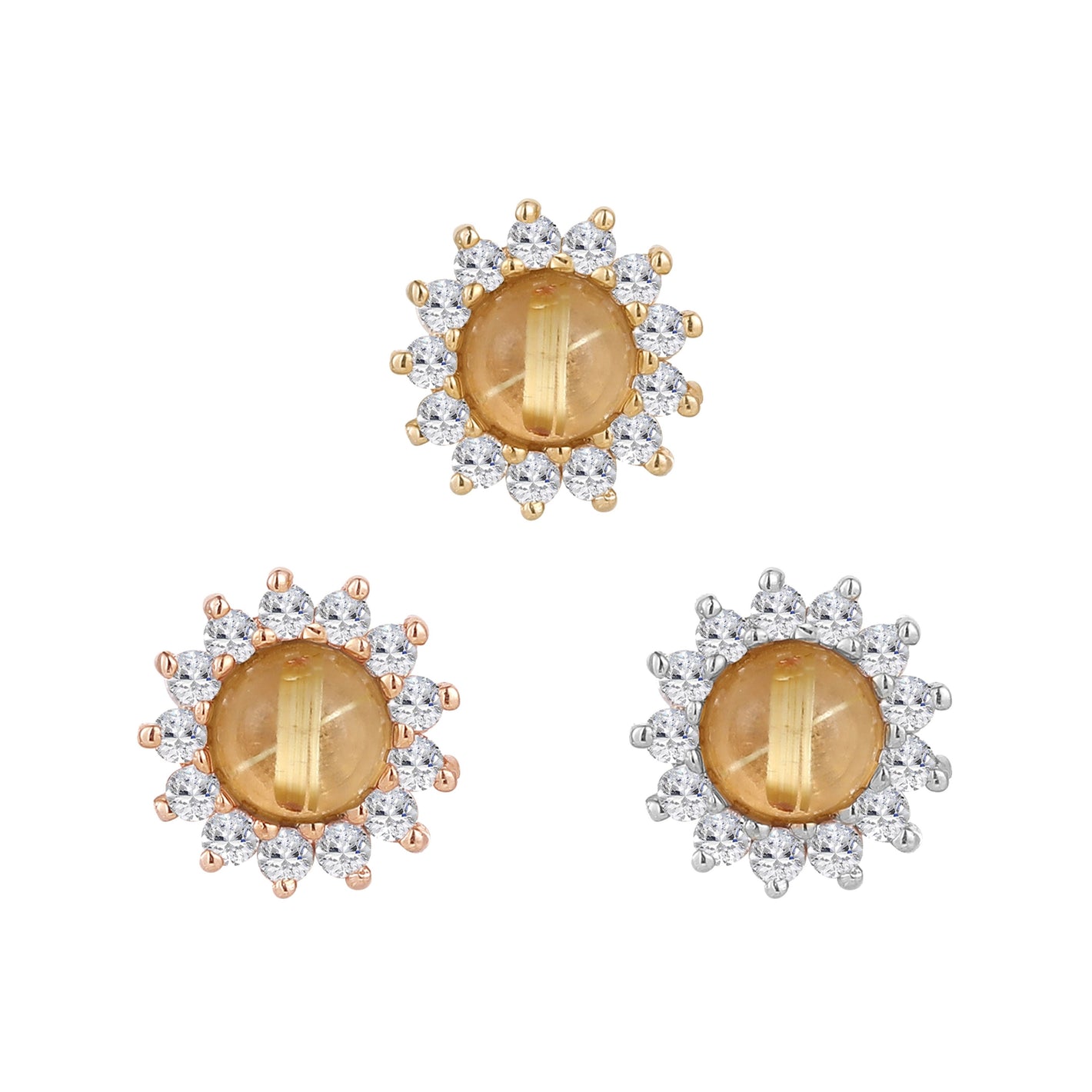 Delphine Threadless End with Rutilated Quartz Threadless Ends Buddha Jewelry