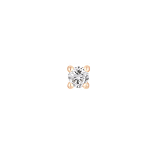 Genuine White Diamond Prong - Threadless End Threadless Ends Buddha Jewelry Rose Gold 1.5mm 