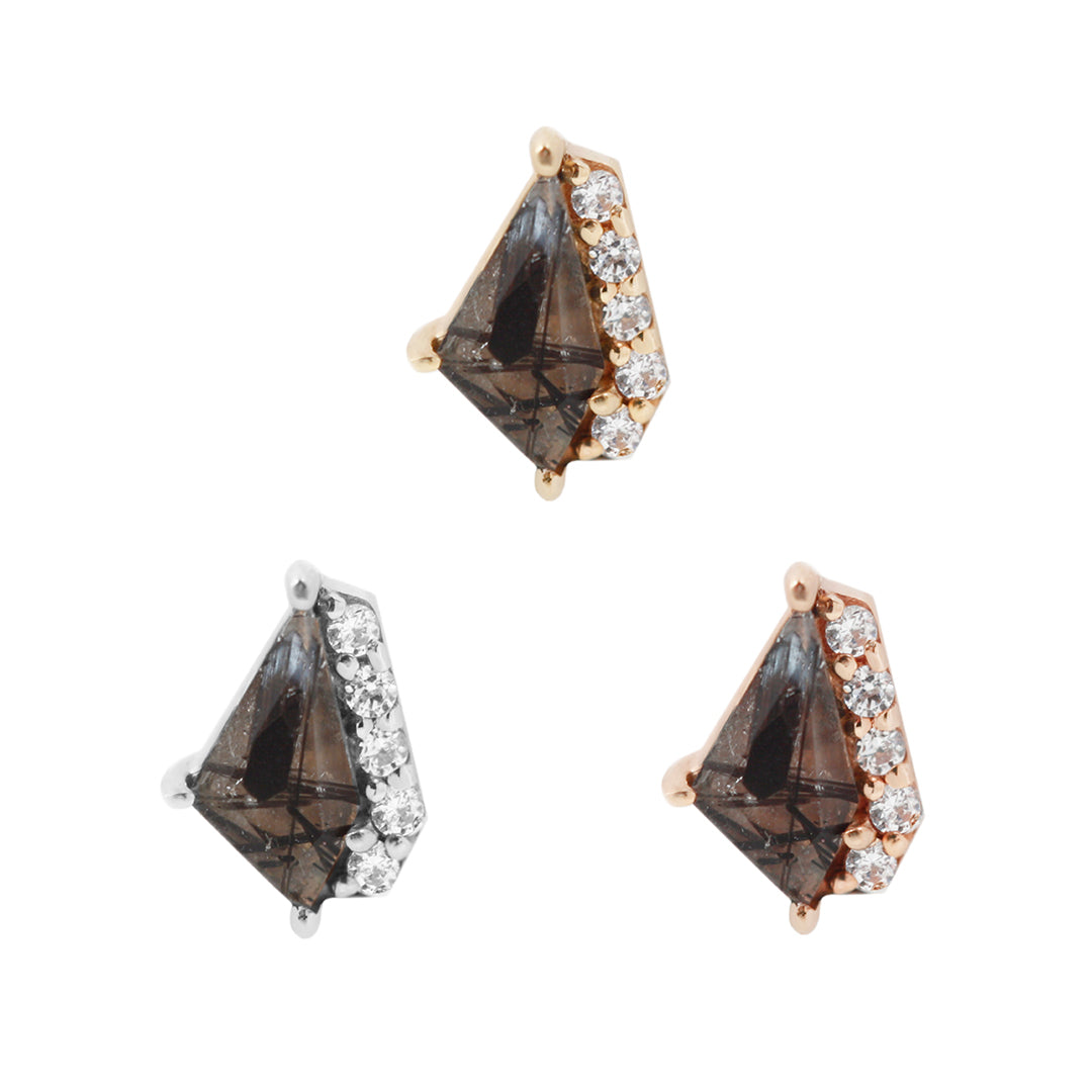 Elevate Threadless End with Tourmalated Quartz Threadless Ends Buddha Jewelry