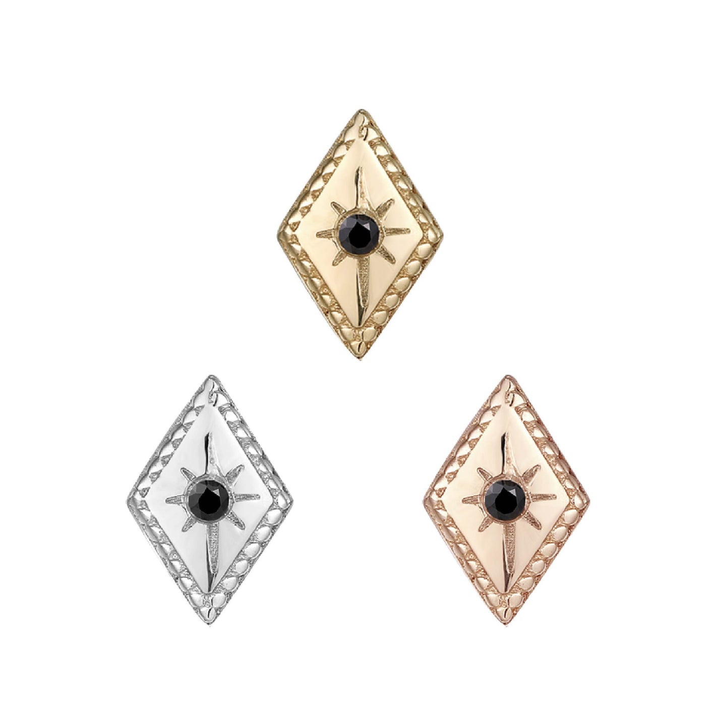 Etoile Threadless End with Black Diamond Threadless Ends Buddha Jewelry