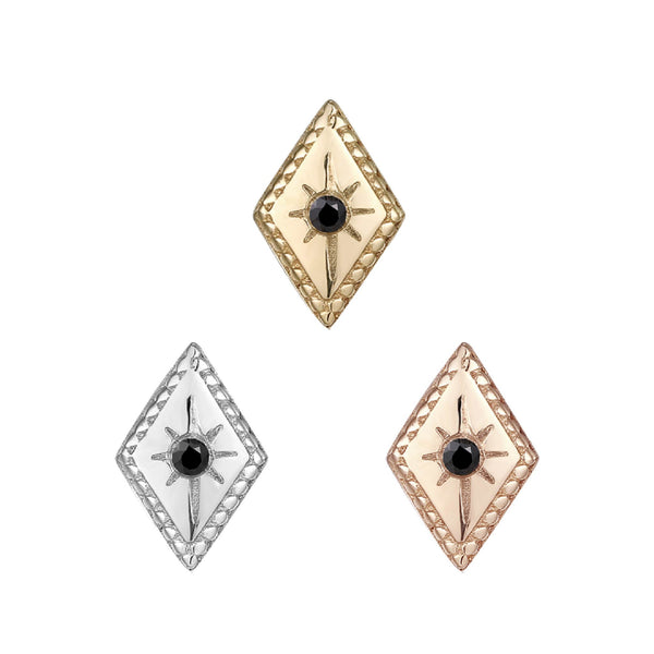 Etoile Threadless End with Black Diamond Threadless Ends Buddha Jewelry