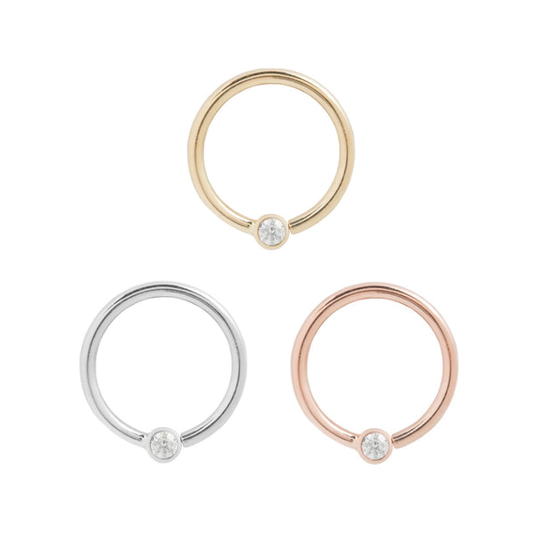 Fixed Bezel 2mm Bead Ring with CZ Fixed Rings Buddha Jewelry