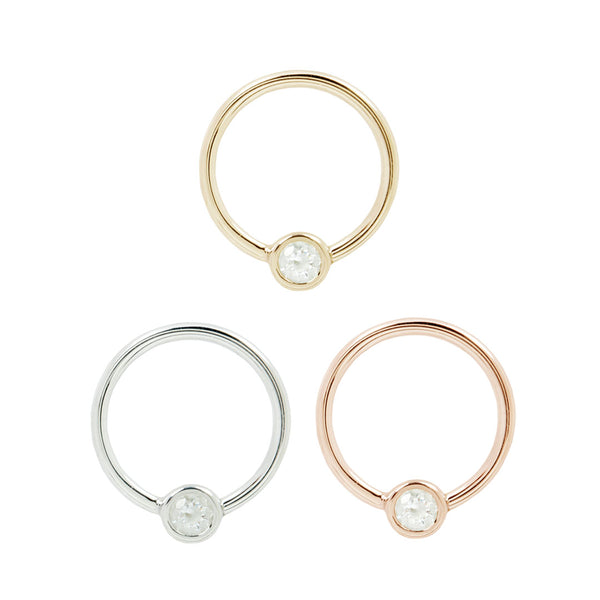 Fixed Bezel 3mm Bead Ring with CZ Fixed Rings Buddha Jewelry