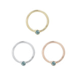Fixed Bezel 2mm Bead Ring with London Blue Topaz Fixed Rings Buddha Jewelry