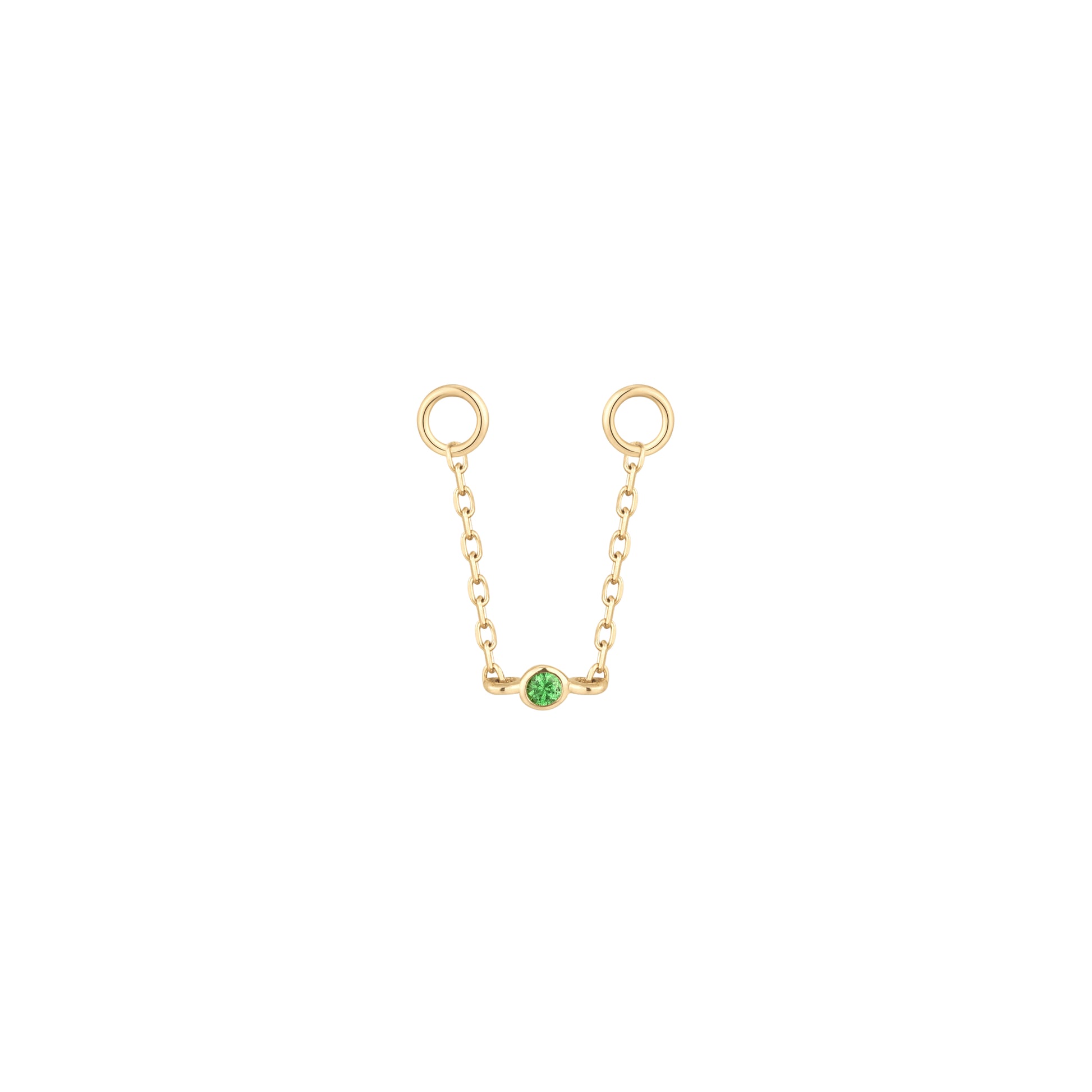Bezel Bead Chain with Tsavorite Chains Buddha Jewelry 14k Yellow Gold