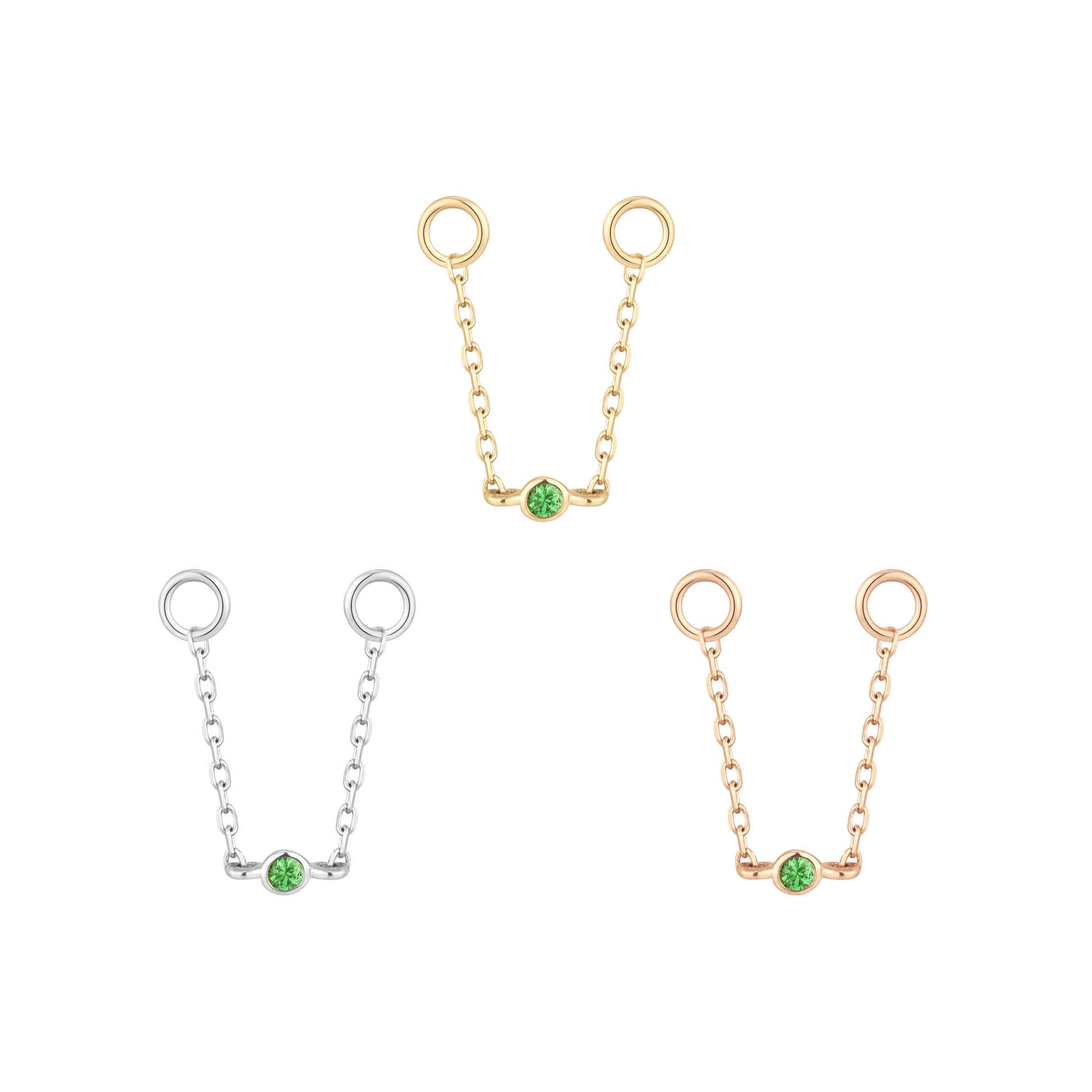 Bezel Bead Chain with Tsavorite Chains Buddha Jewelry