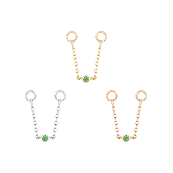 Bezel Bead Chain with Tsavorite Chains Buddha Jewelry