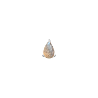 Labradorite Pear - Threadless End Threadless Ends Buddha Jewelry White Gold  