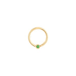Fixed Bezel 2mm Bead Ring with Tsavorite Fixed Rings Buddha Jewelry 14k Yellow Gold