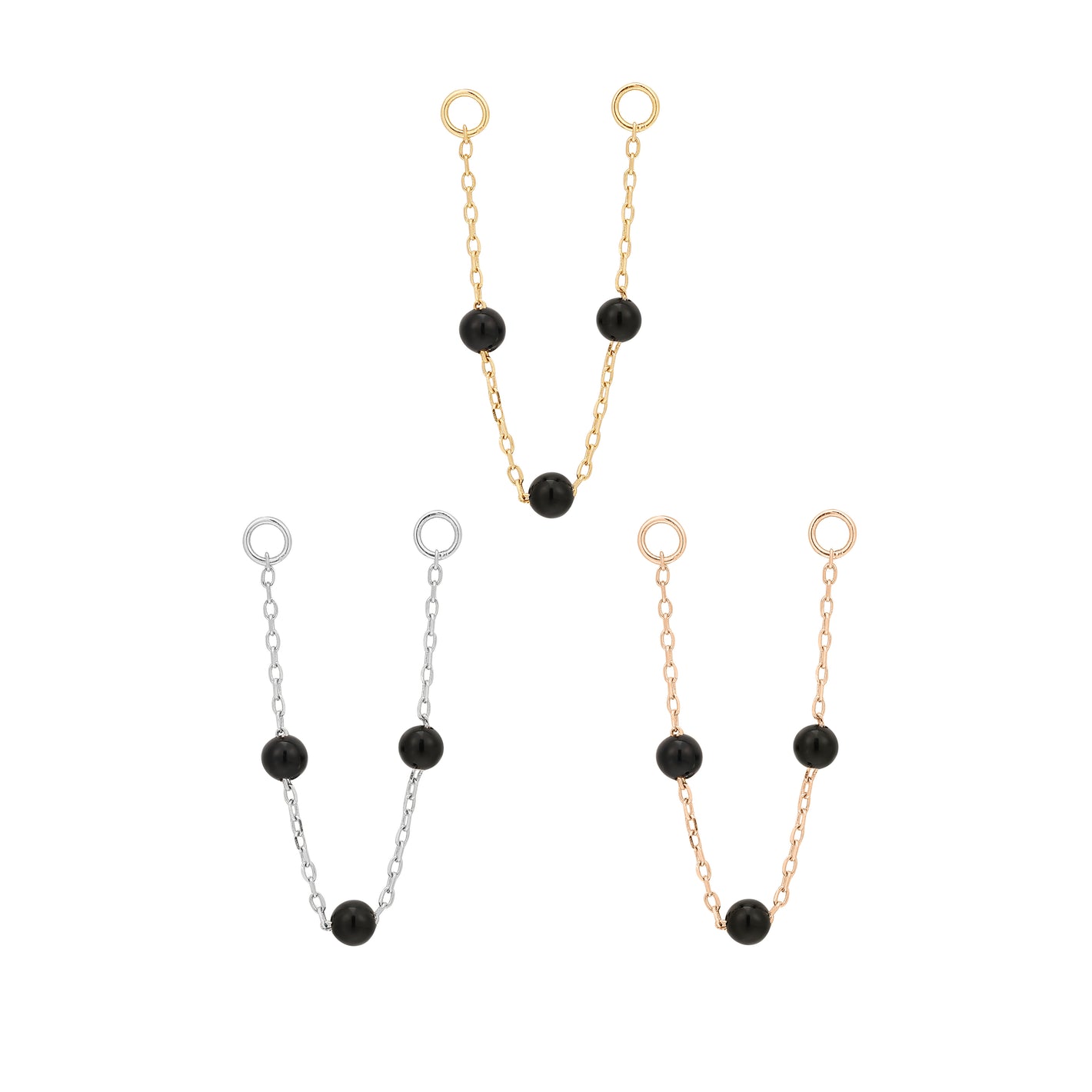 3 Bead Chain with Agate Chains Buddha Jewelry