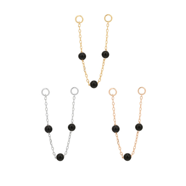 3 Bead Chain with Agate Chains Buddha Jewelry