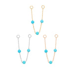 3 Bead Chain with Turquoise Chains Buddha Jewelry