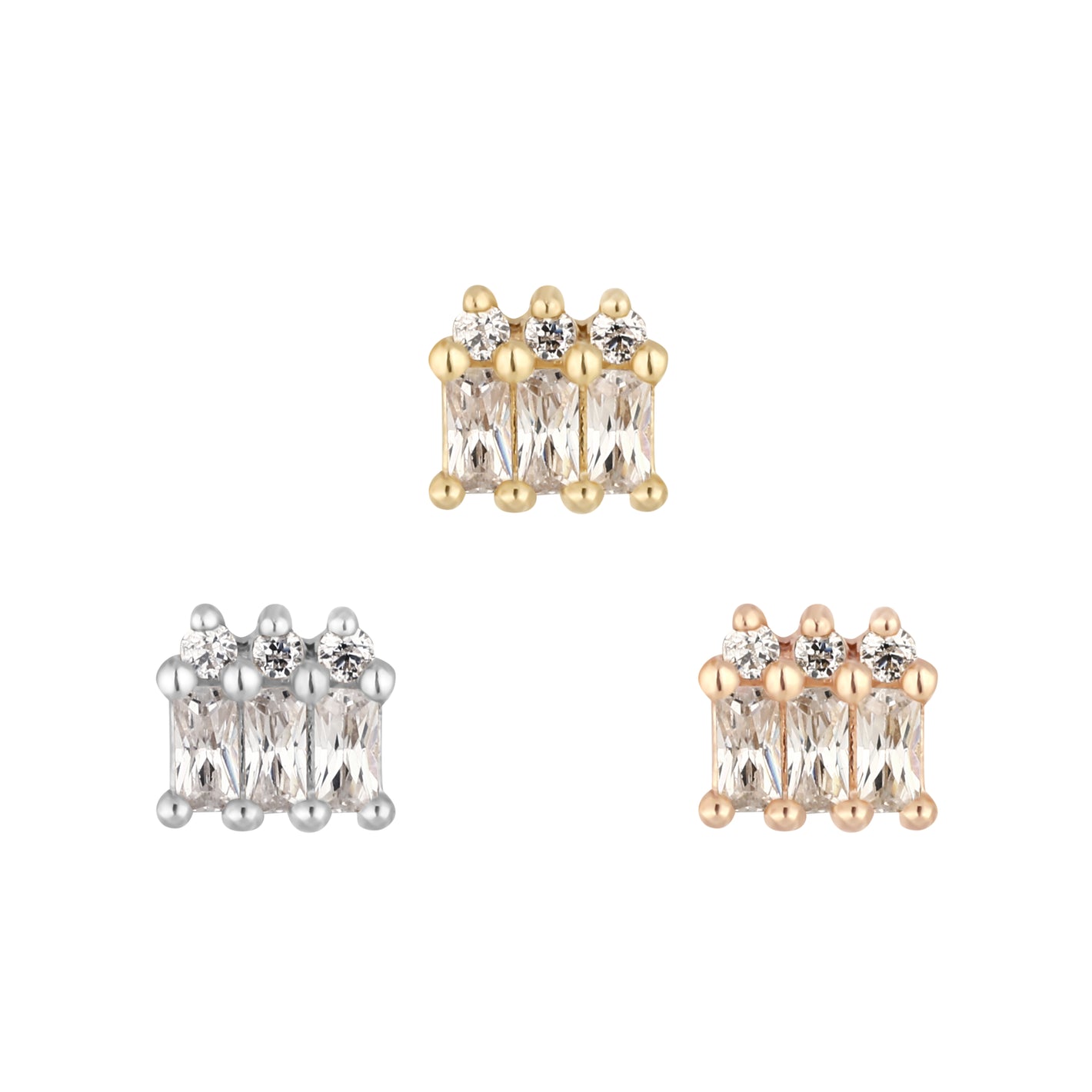 Excess Threadless End with CZ Threadless Ends Buddha Jewelry