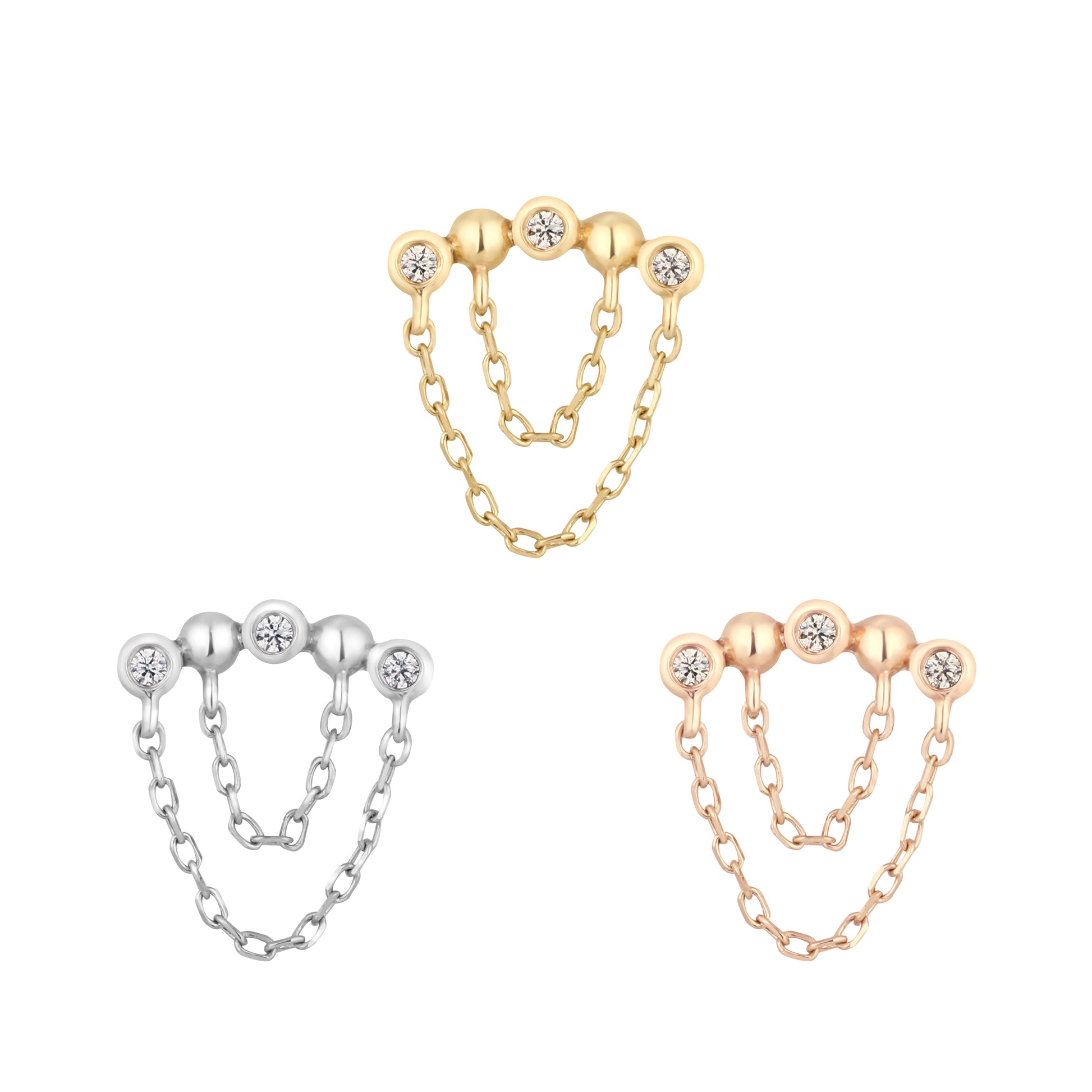 Rumors Threadless End with CZ Threadless Ends Buddha Jewelry