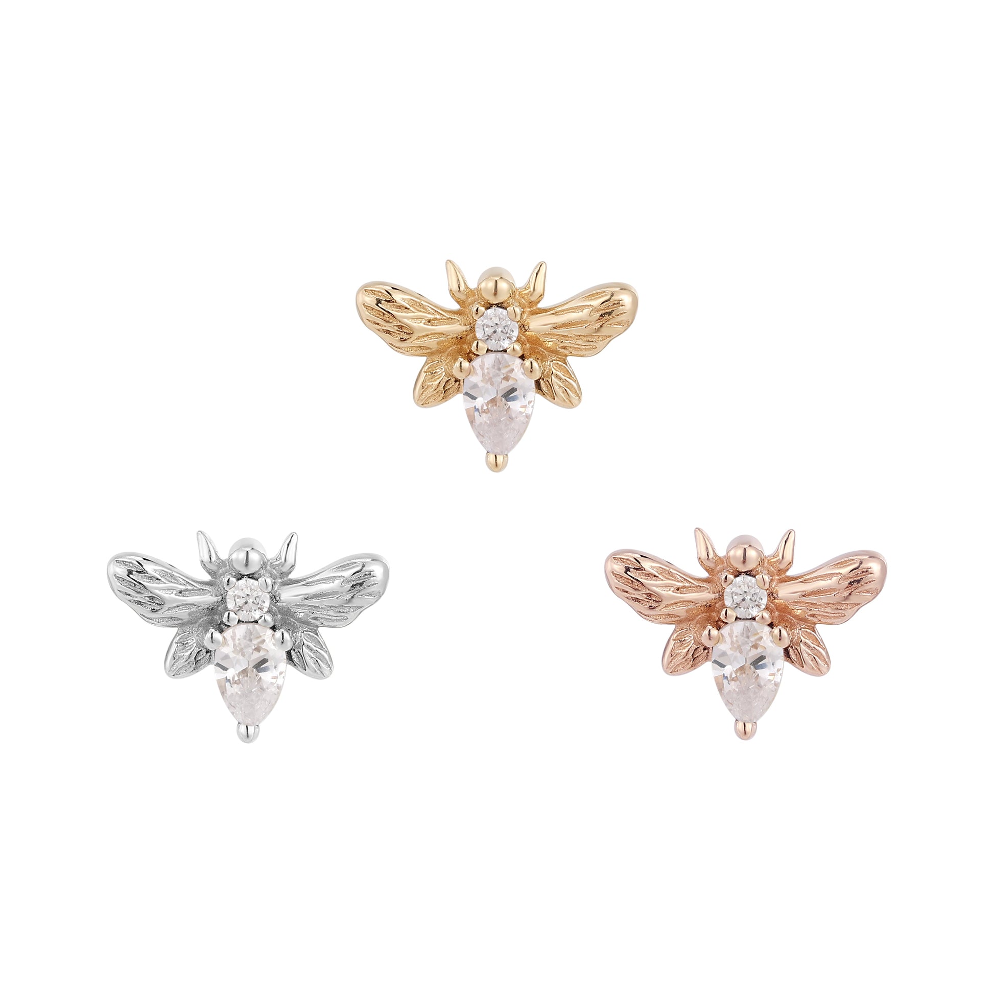 Bee Chic Threadless End with CZ Threadless Ends Buddha Jewelry