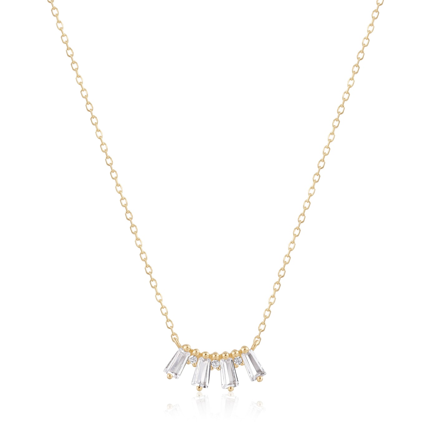 RION x Buddha Jewelry Crown Jewels Necklace with White Sapphire Necklaces RION x Buddha Jewelry