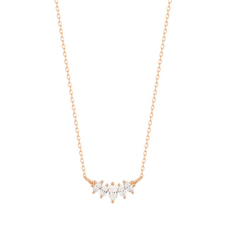 RION x Buddha Jewelry Zuri Cinq Gold Necklace - White Sapphire Necklaces RION x Buddha Jewelry Rose Gold  