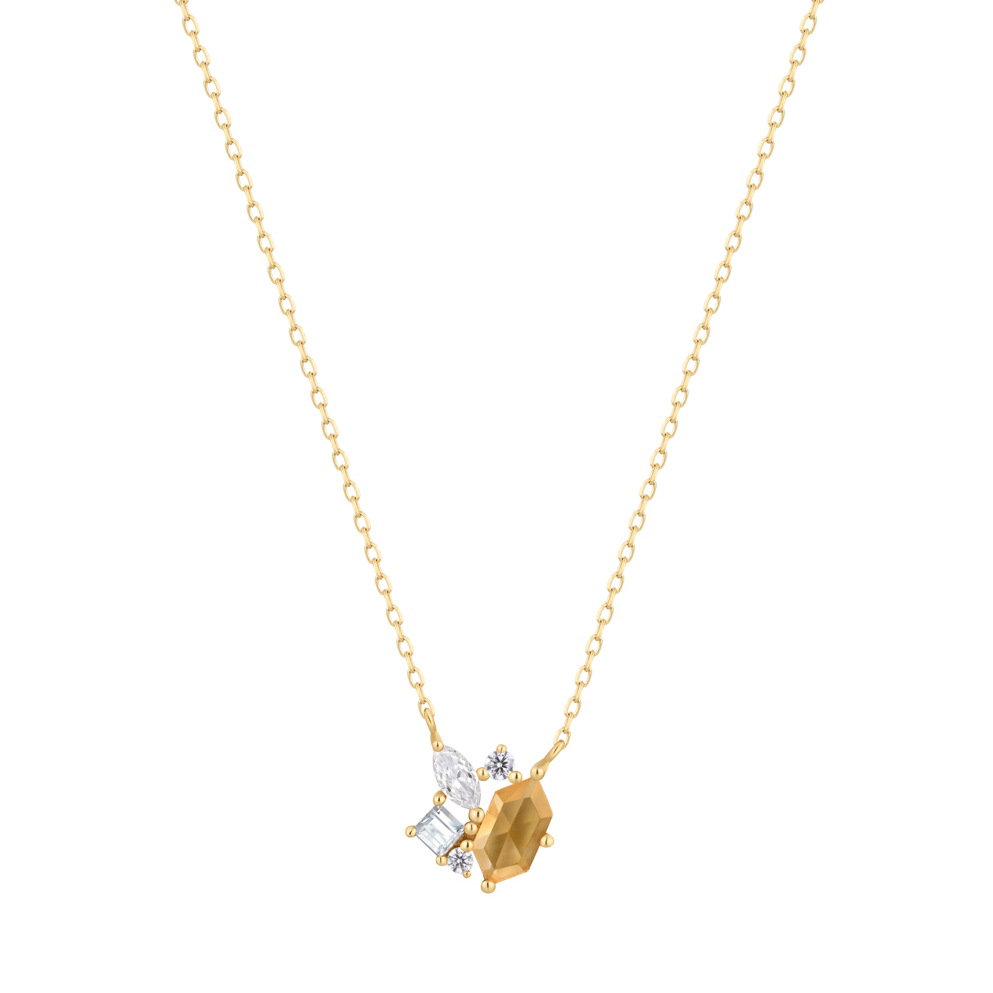 RION x Buddha Jewelry Guerdon Necklace with Rutilated Quartz Necklaces RION x Buddha Jewelry 14k Yellow Gold
